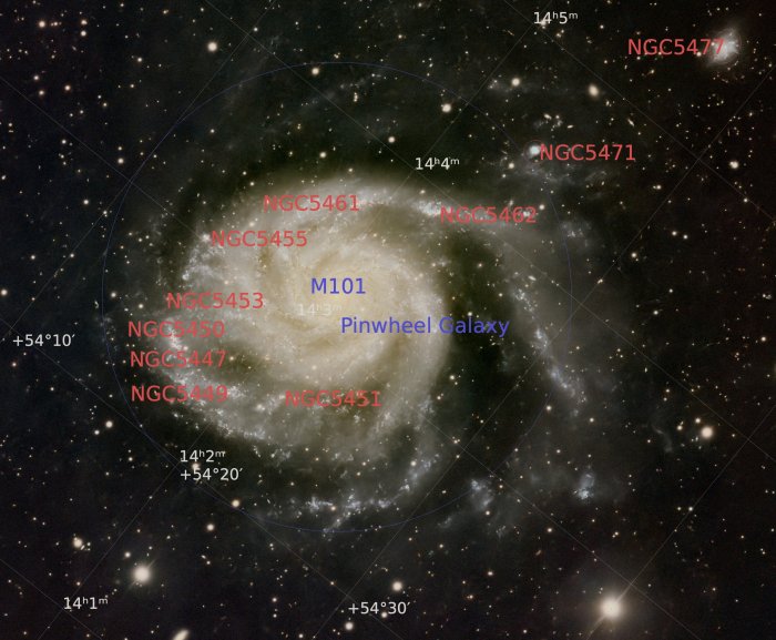 M101 Unfiltered - annotated